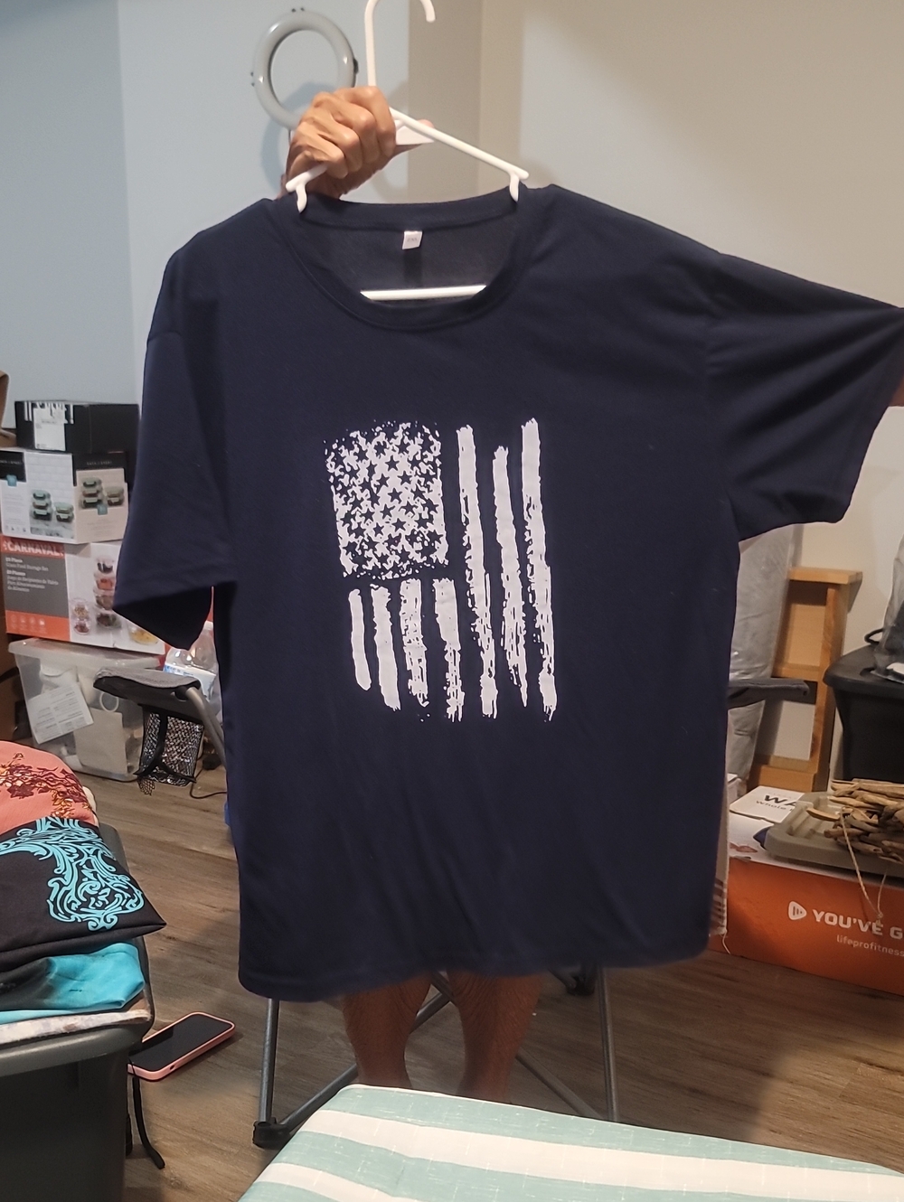 Unisex Navy Graphic Flag Tee